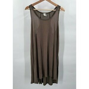 Paper Crane M Medium Knee Length Stretch Dress Racerback Scoop-Neck Light Brown